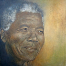 Nelson Mandela Acryl op linnen 100 x 100 cm 2013