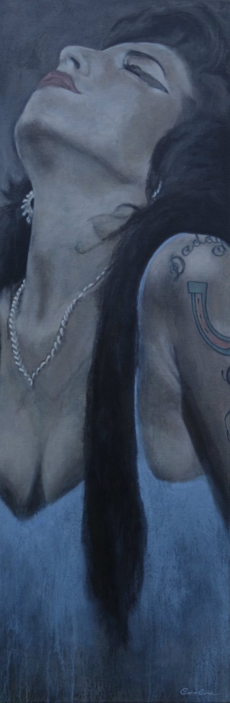 Amy Winehouse Acryl op linnen 60 x 180