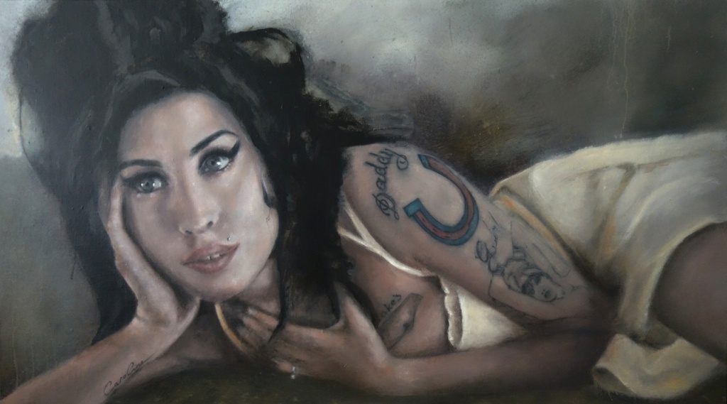 Amy Winehouse Acryl op linnen en paneel 75 x 135 cm 2019